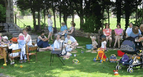 Toddlers on the Lawn during the Summer